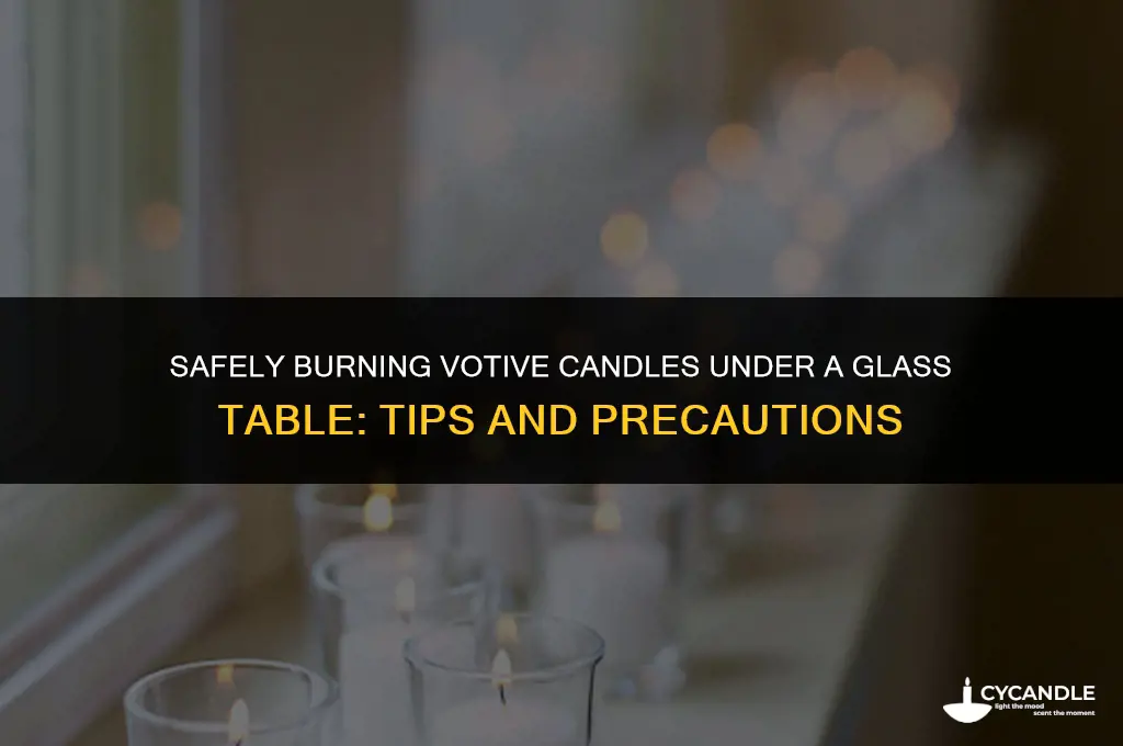 can you burn votive candels under glass talble