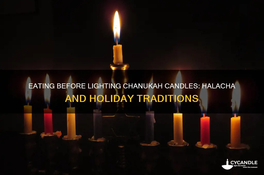 can you eat before lighting chanukah candles