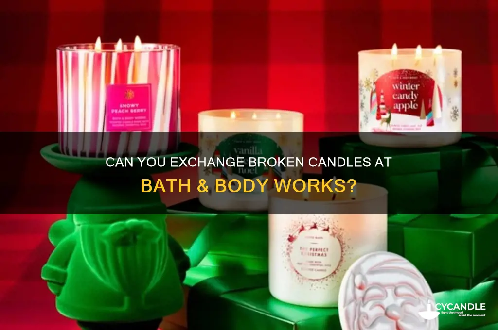 can you exchange broken candles at bath and body works