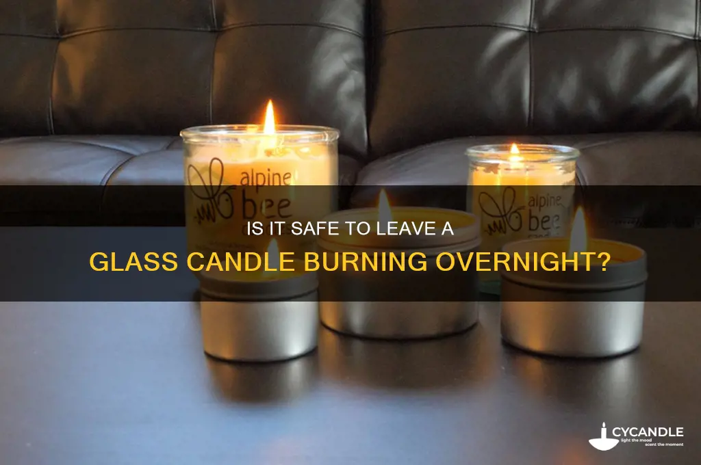 can you leave a glass candle burning overnight