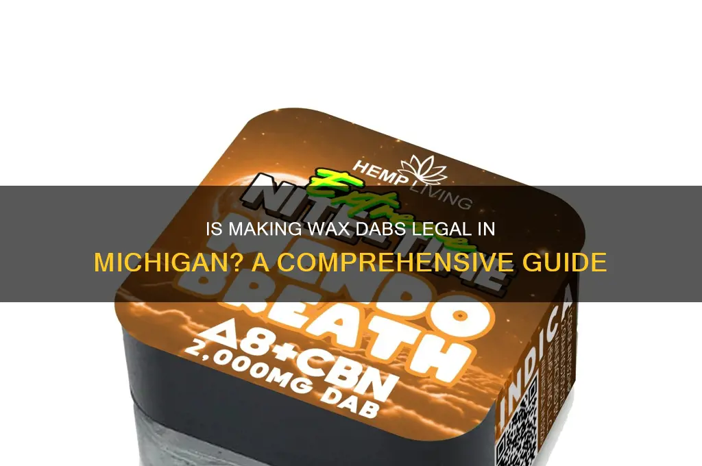 can you legally make wax dabs in michigan