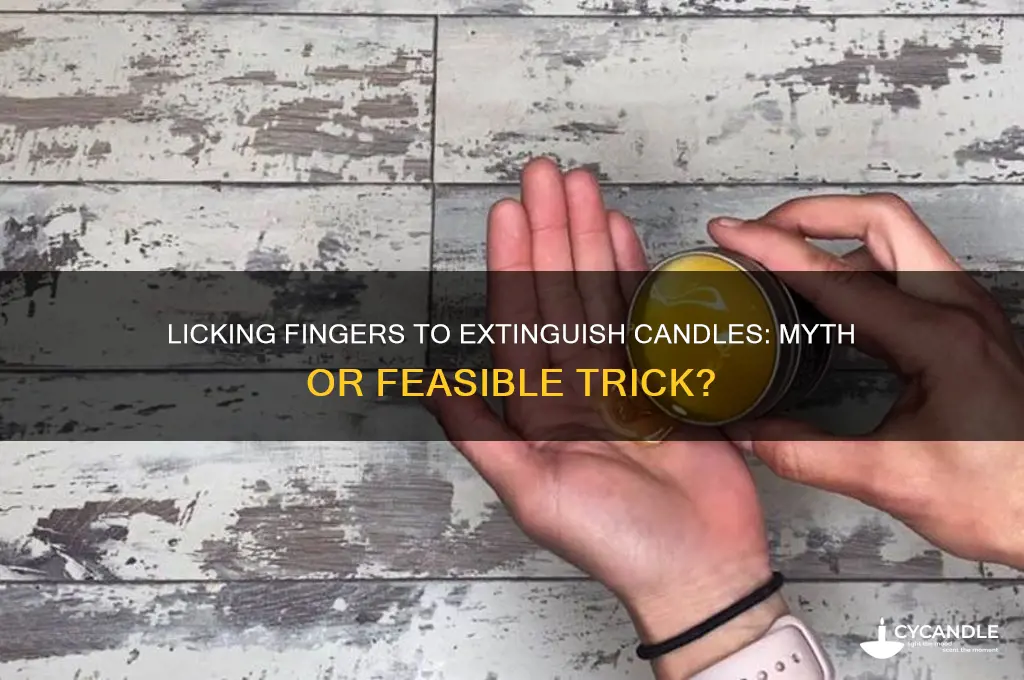 can you lick your fingers and put out a candle