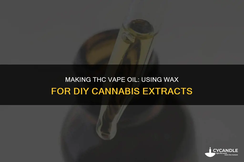 can you make vape oil with thc wax