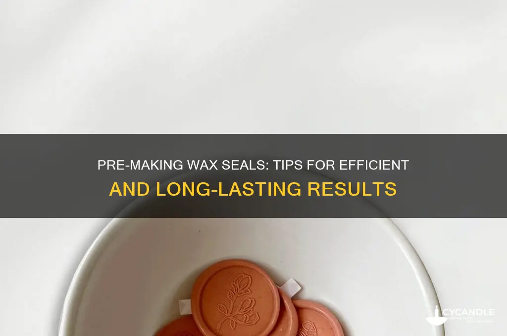 can you make wax seals ahead of time