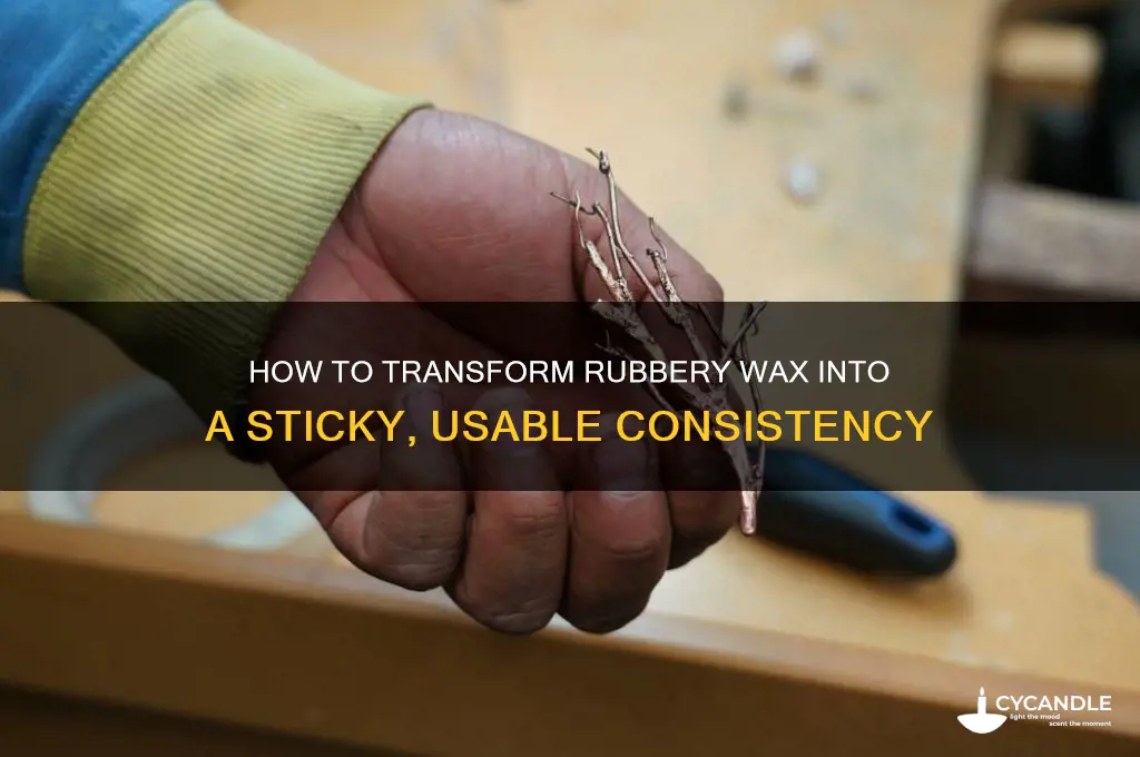 can you make wax unrubbery and sticky