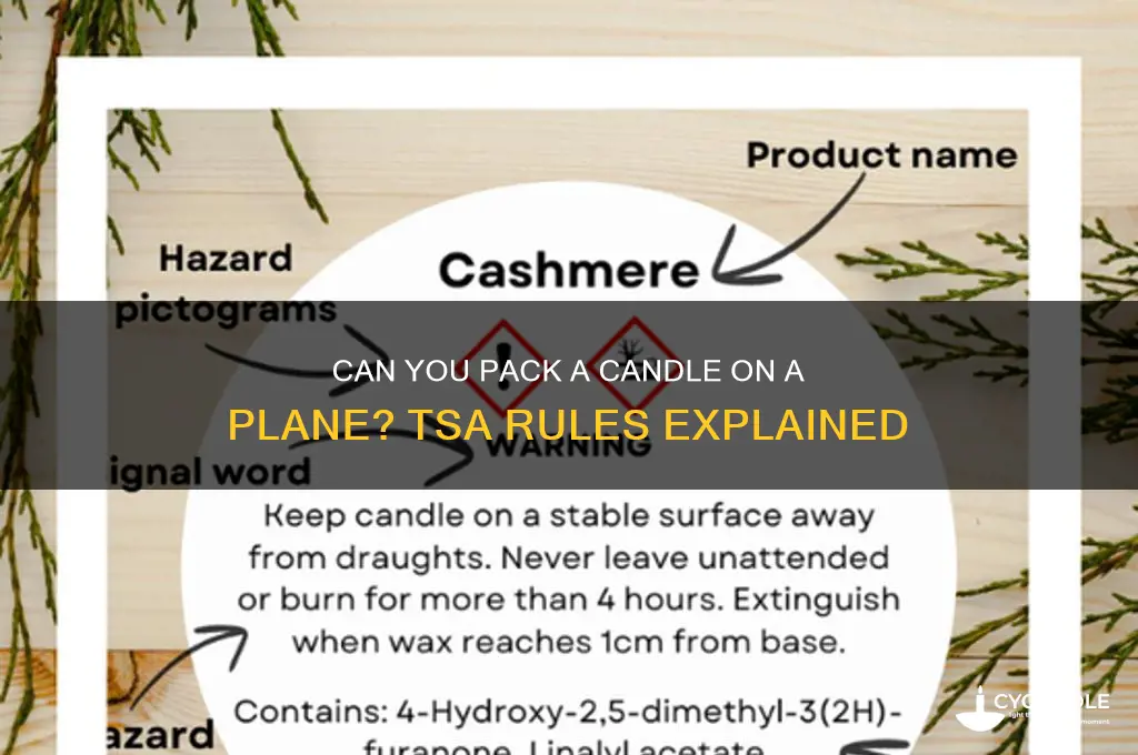 can you pack a candle on a plane