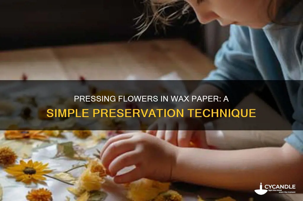 can you press flowers in wax paper