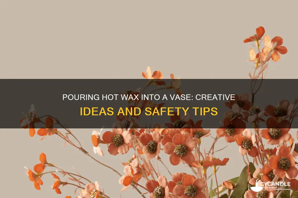 can you pure hot wax into a vase