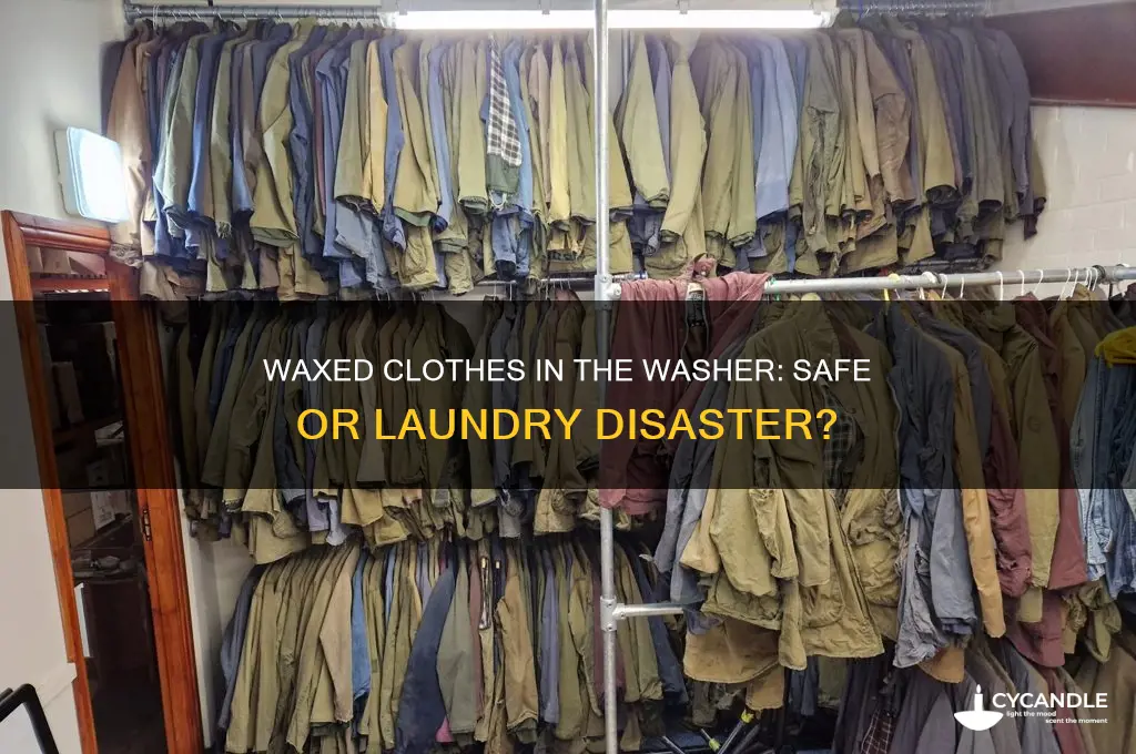 can you put clothes with wax in the washer