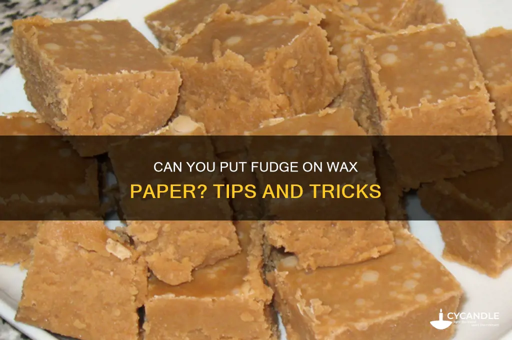 can you put fudge on wax paper