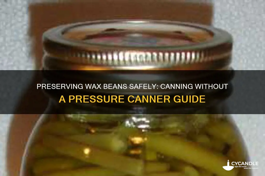 can you put up wax beans without a pressure canner