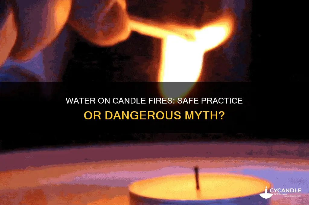 can you put water on a candle fire
