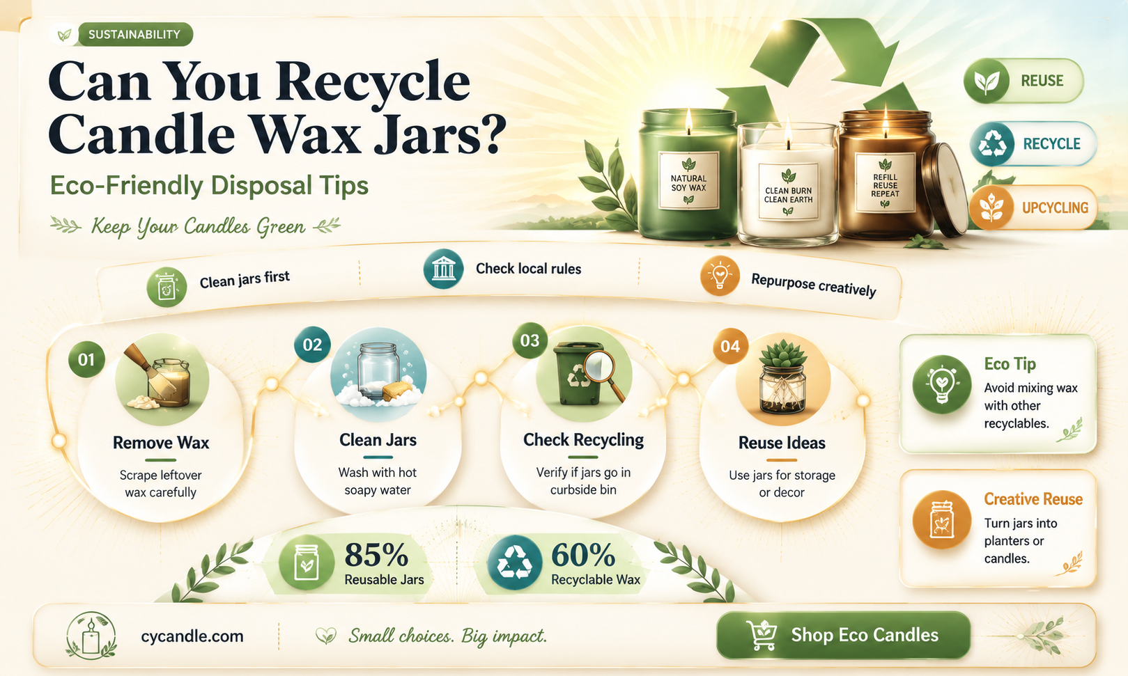 are candle wax jars recyclable