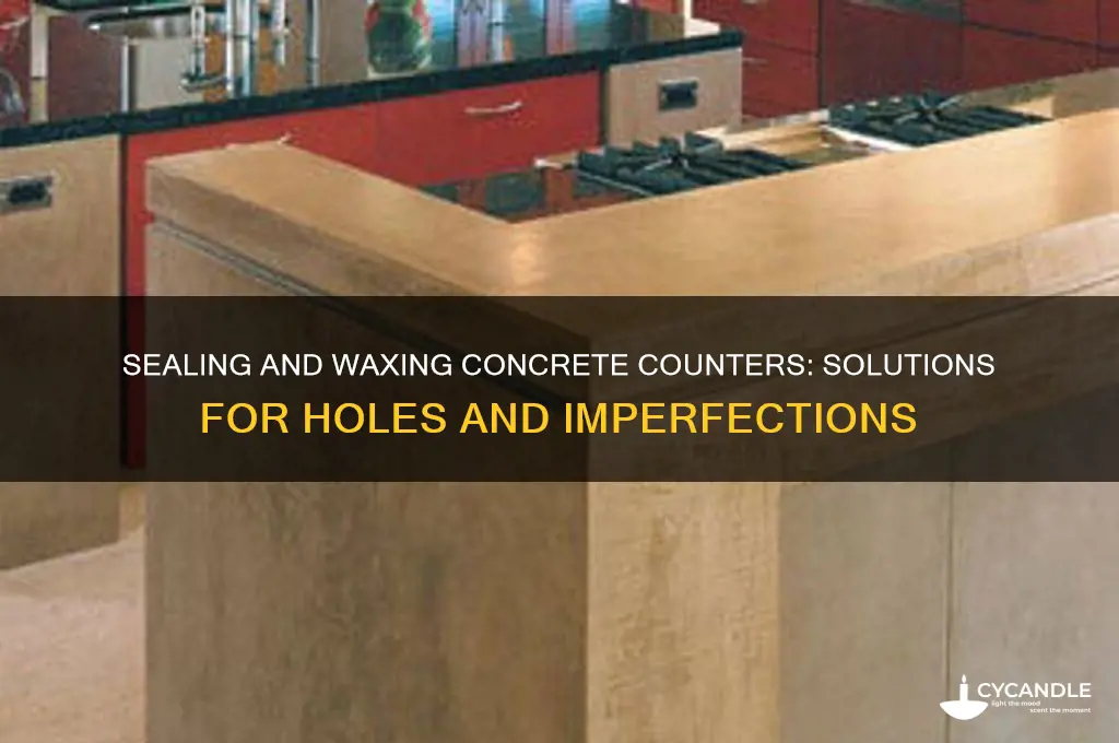 can you seal and wax concrete counters with holes