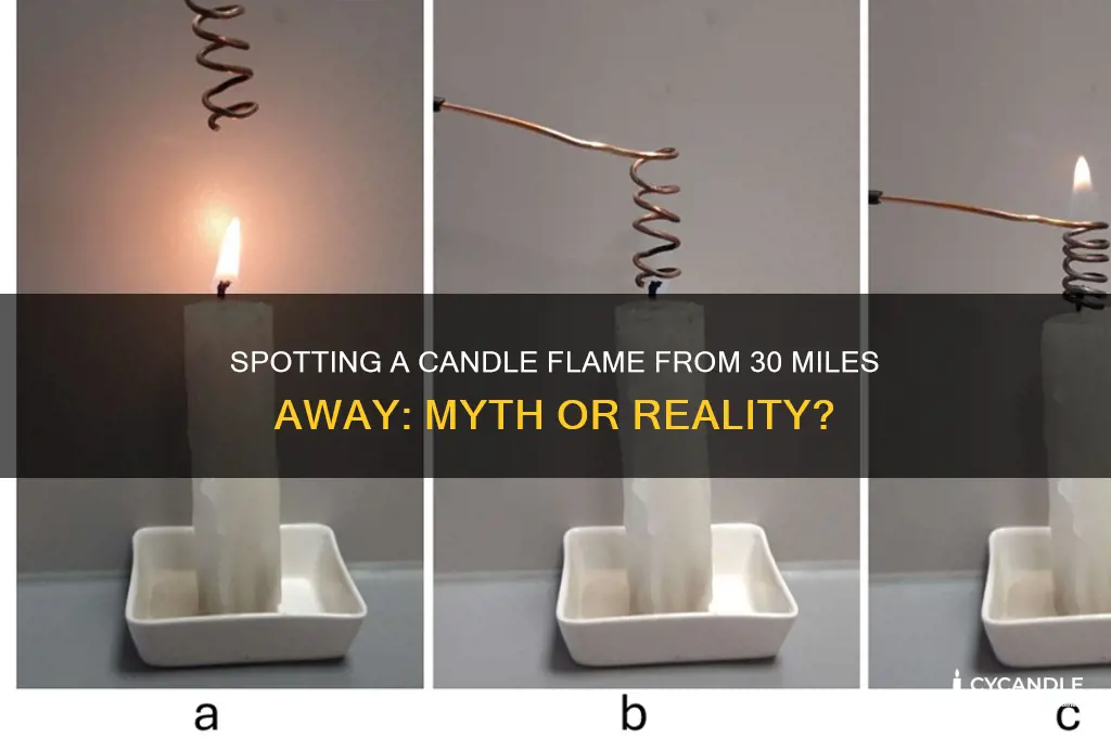 can you see a candle flame 30 miles away
