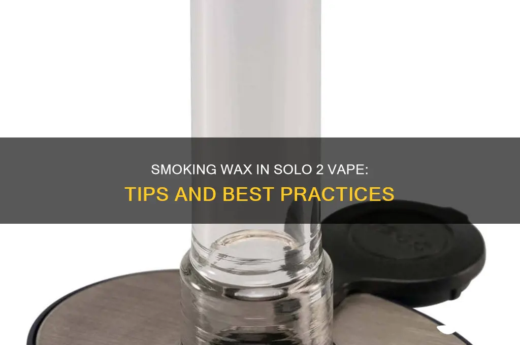 can you smoke wax in a solo 2 vape