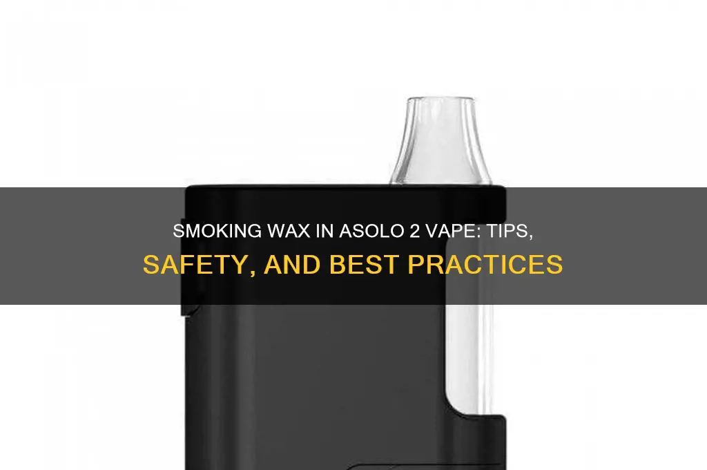 can you smoke wax in asolo 2 vape