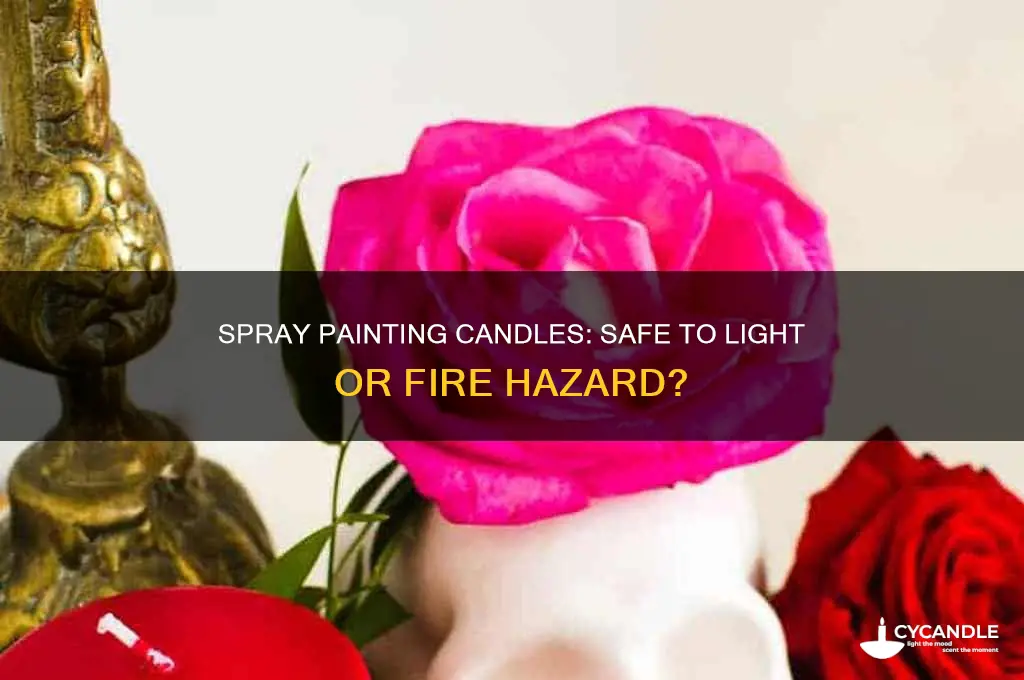 can you spray paint candles and light them
