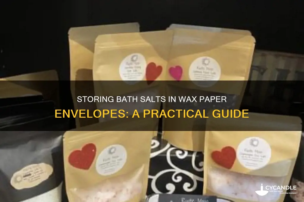 can you store bath salts in wax paper envelopes