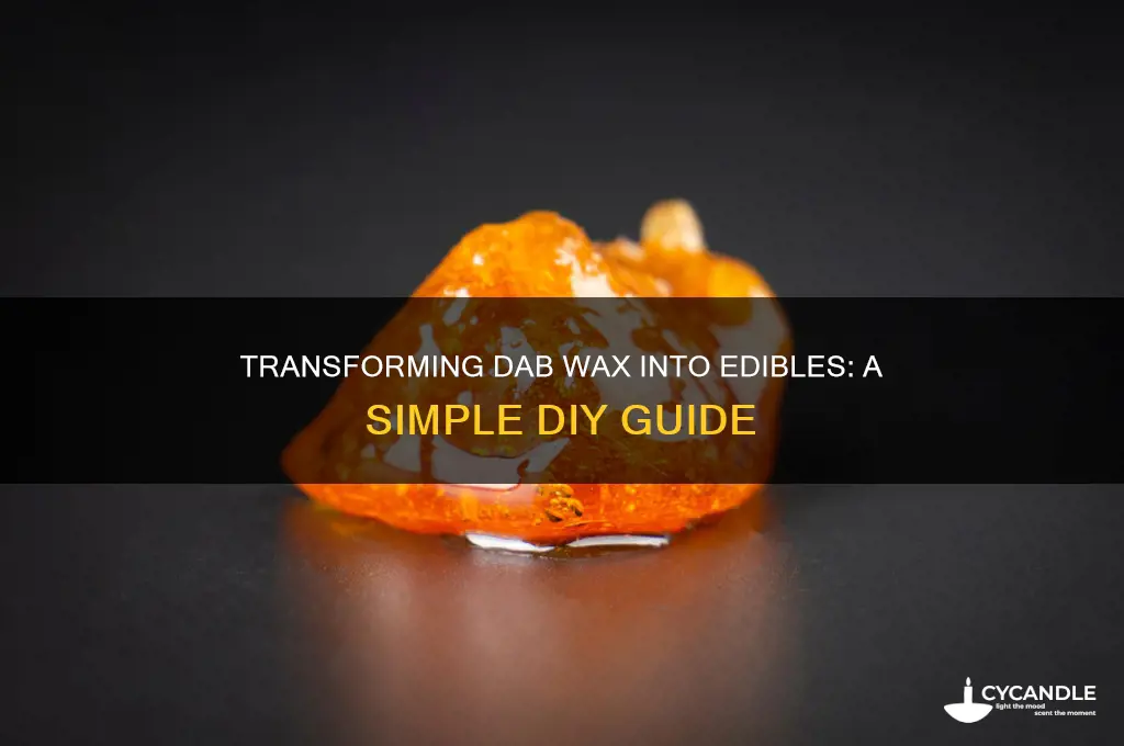 can you turn dab wax into edibles