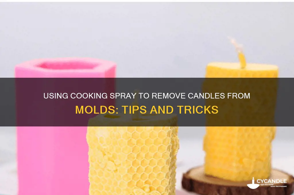 can you use cooking spray to remove candles from molds