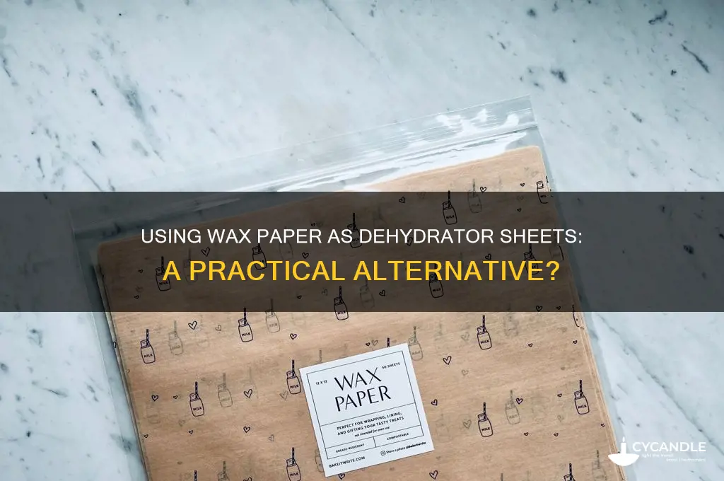 can you use wax paper as dehydrator sheets