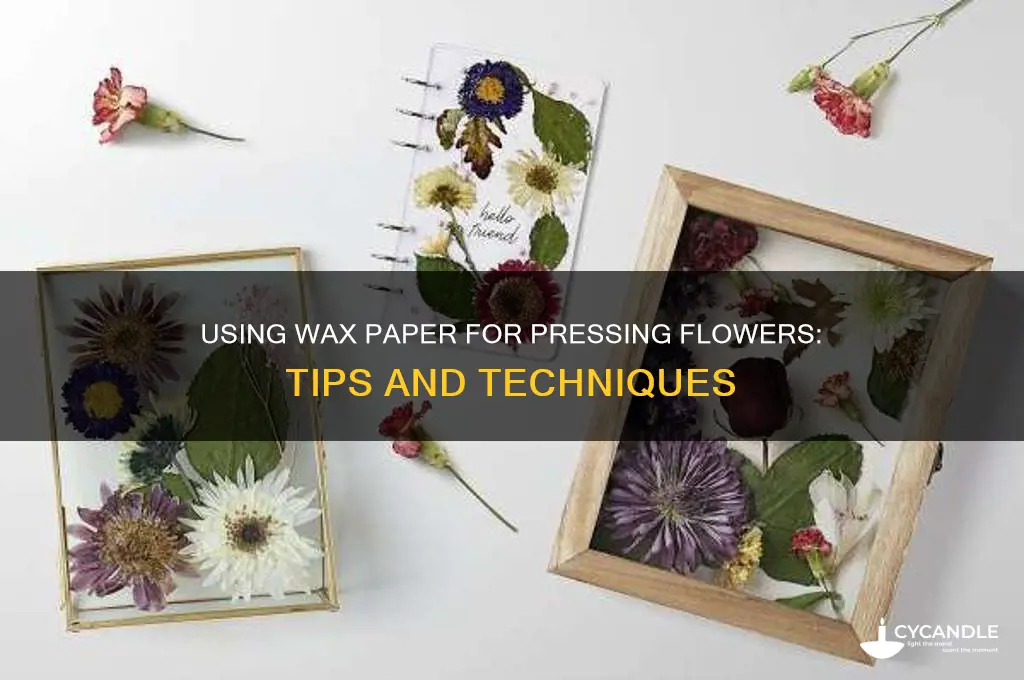 can you use wax paper for pressing flowers