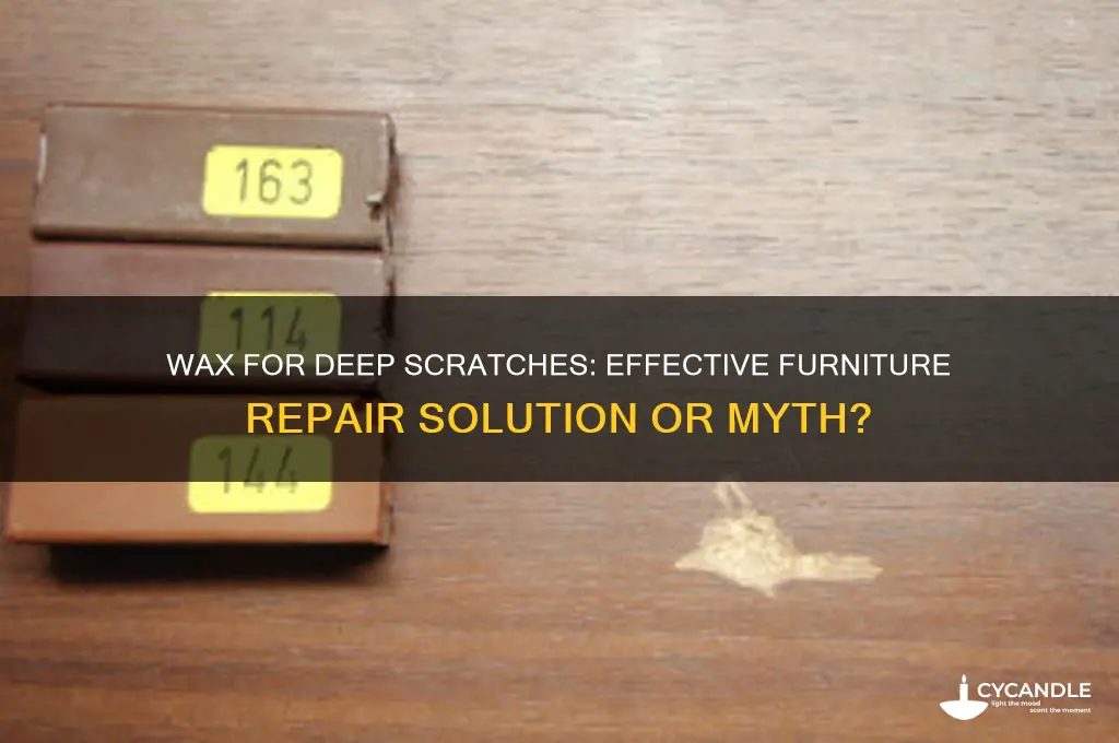 can you use wax to cover deep scratches on furniture