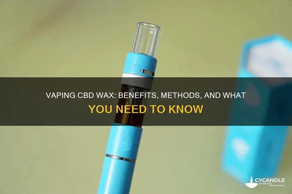can you vape cbd wax