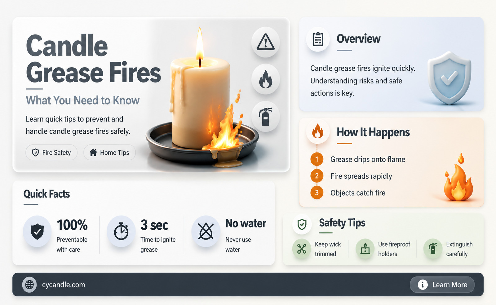 are candles grease fires