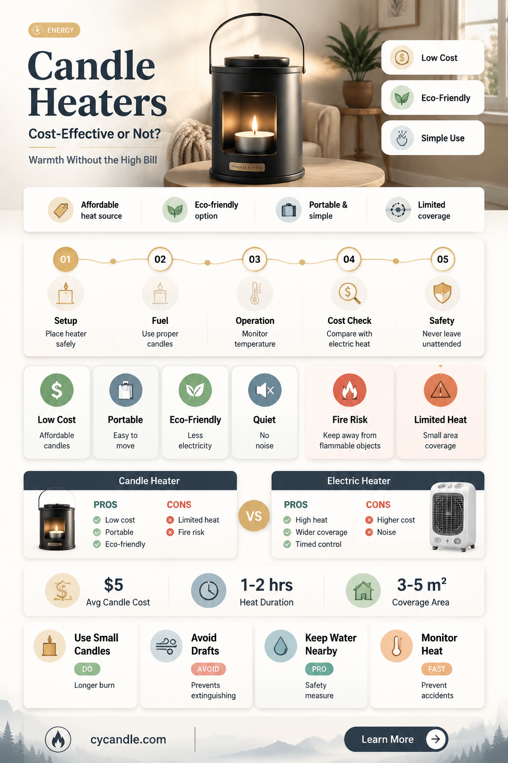 are candle heaters cost effective