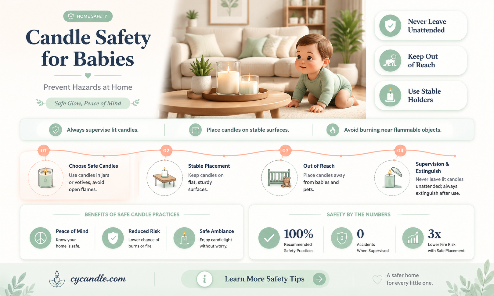 are candles safe around babies