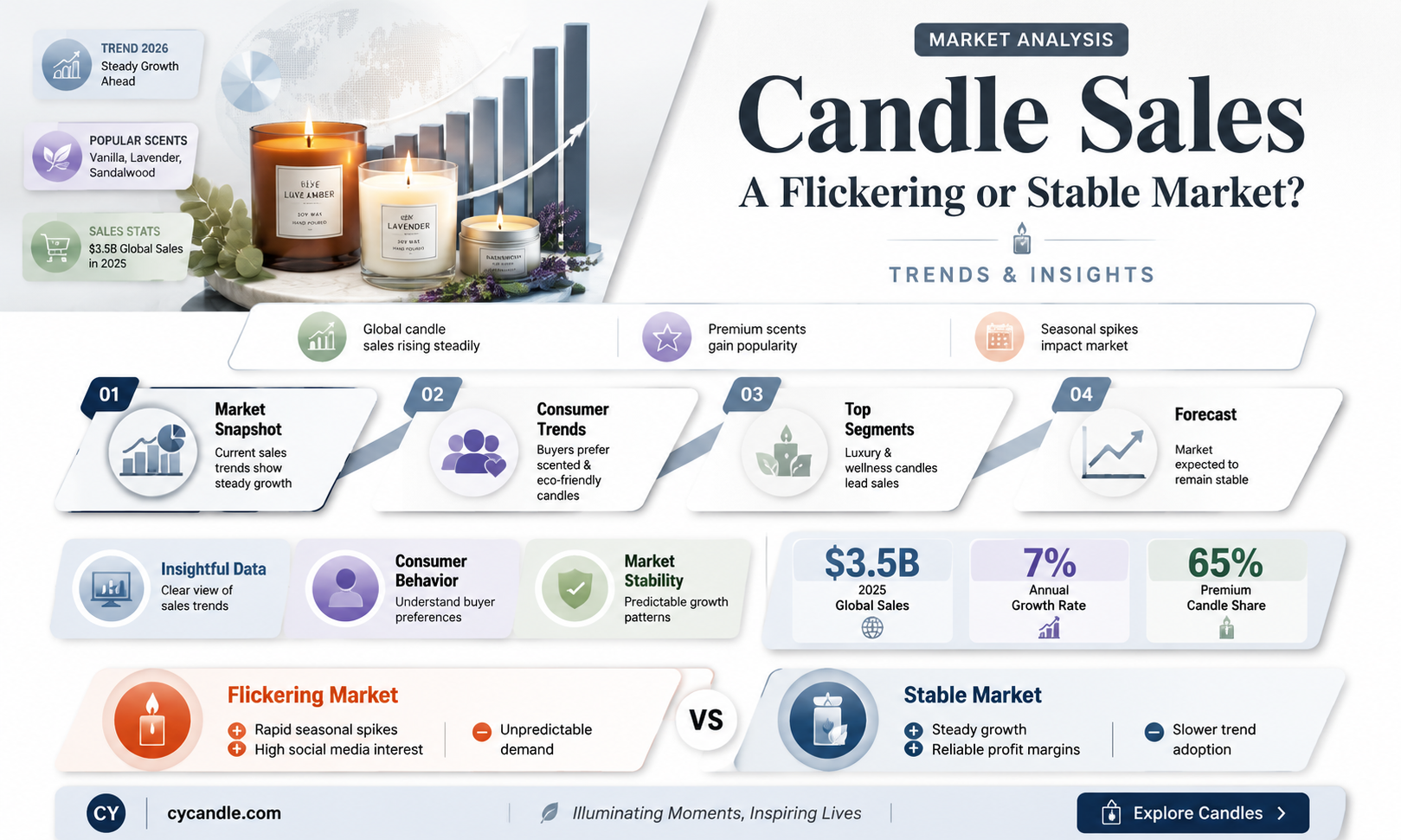 are candle sales increasing or decreasing