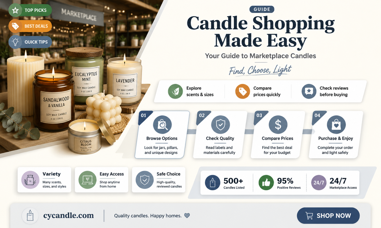 are candles in the market place