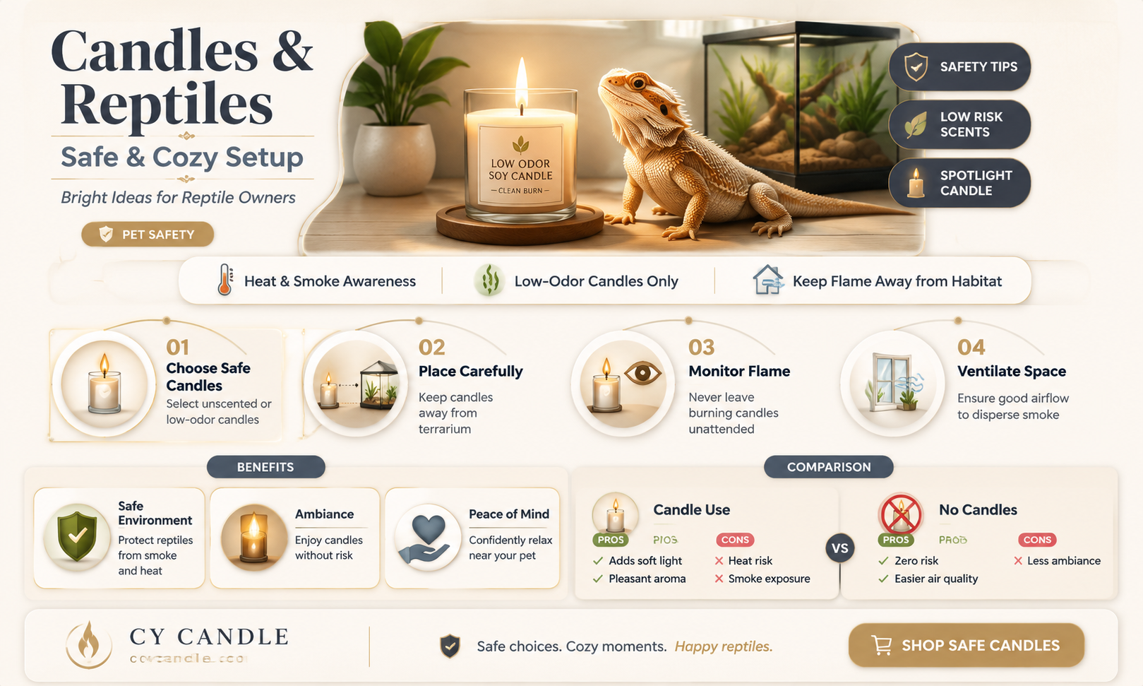 are candles bad for reptiles