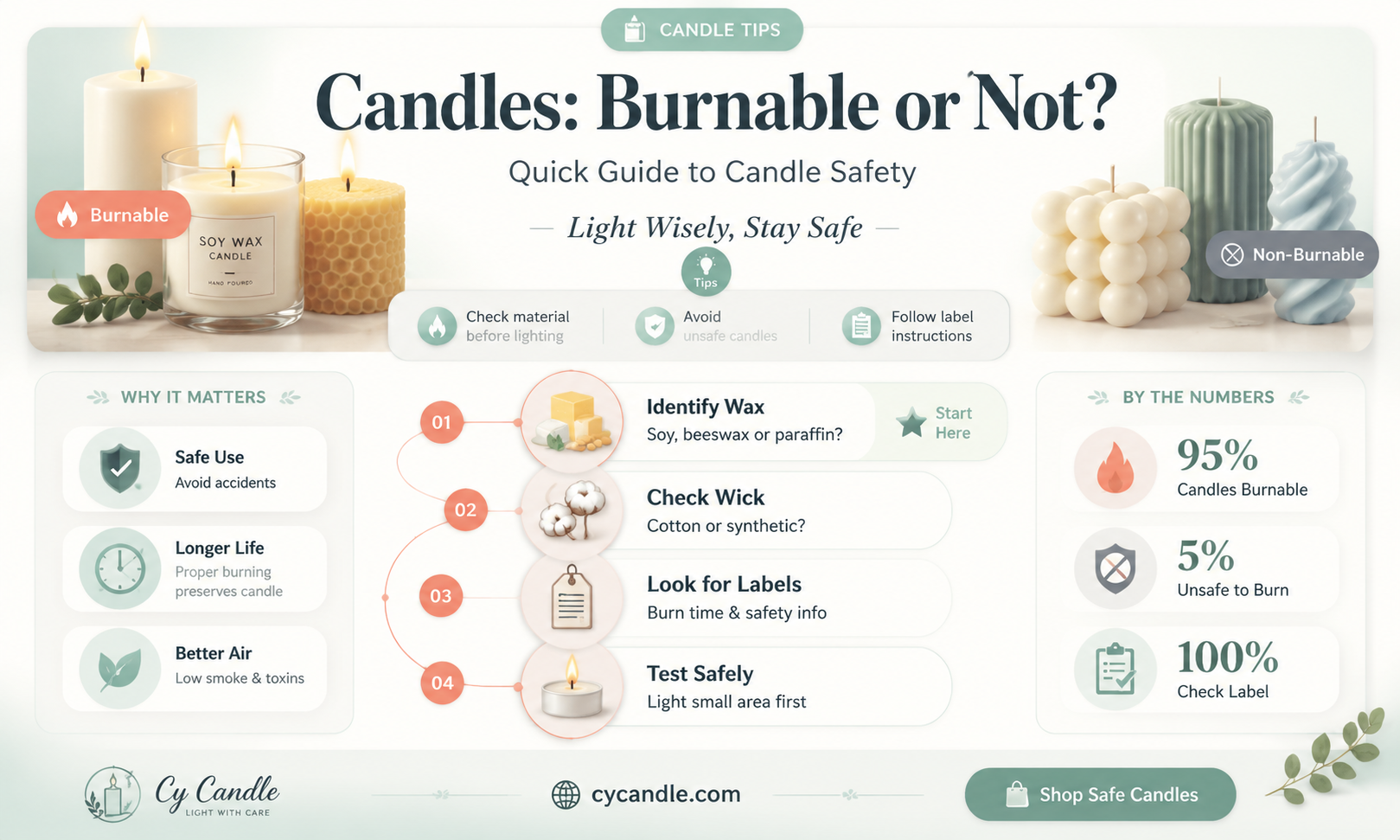 are candles burnable