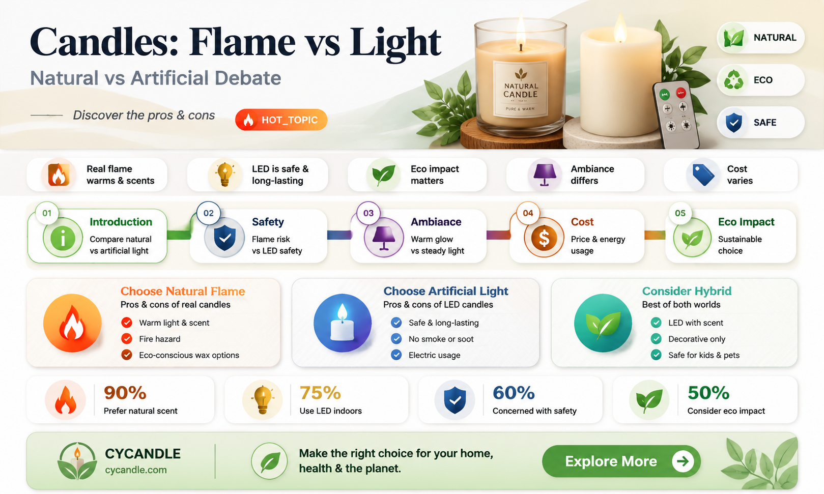 are candles artificial or natural light