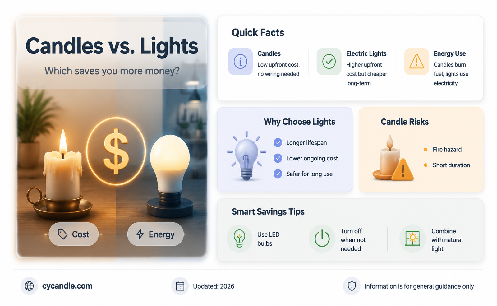 are candles cheaper than lights