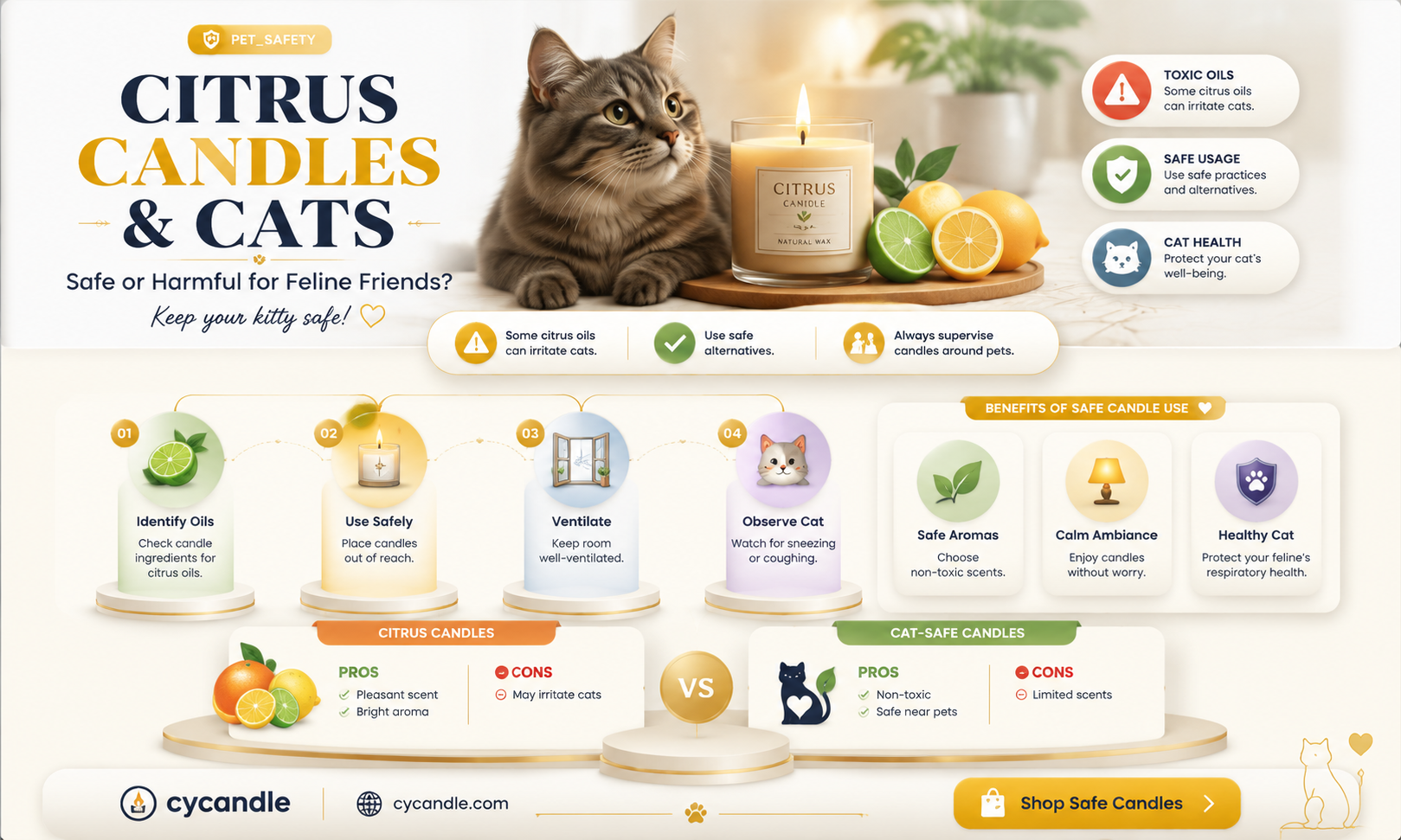 are citrus candles safe to burn around cats