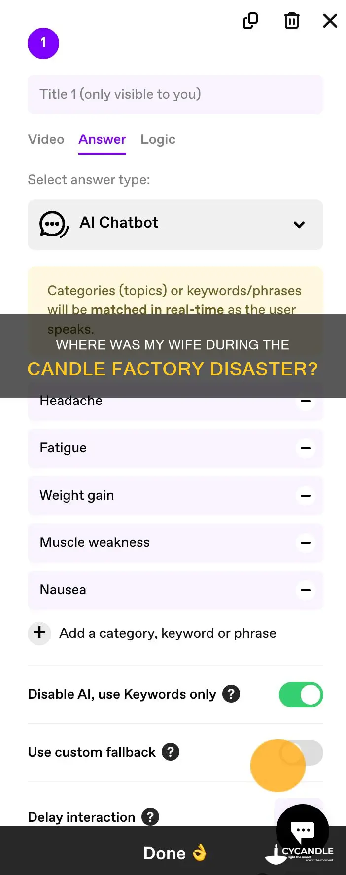 did the man find his wife at the candle factory