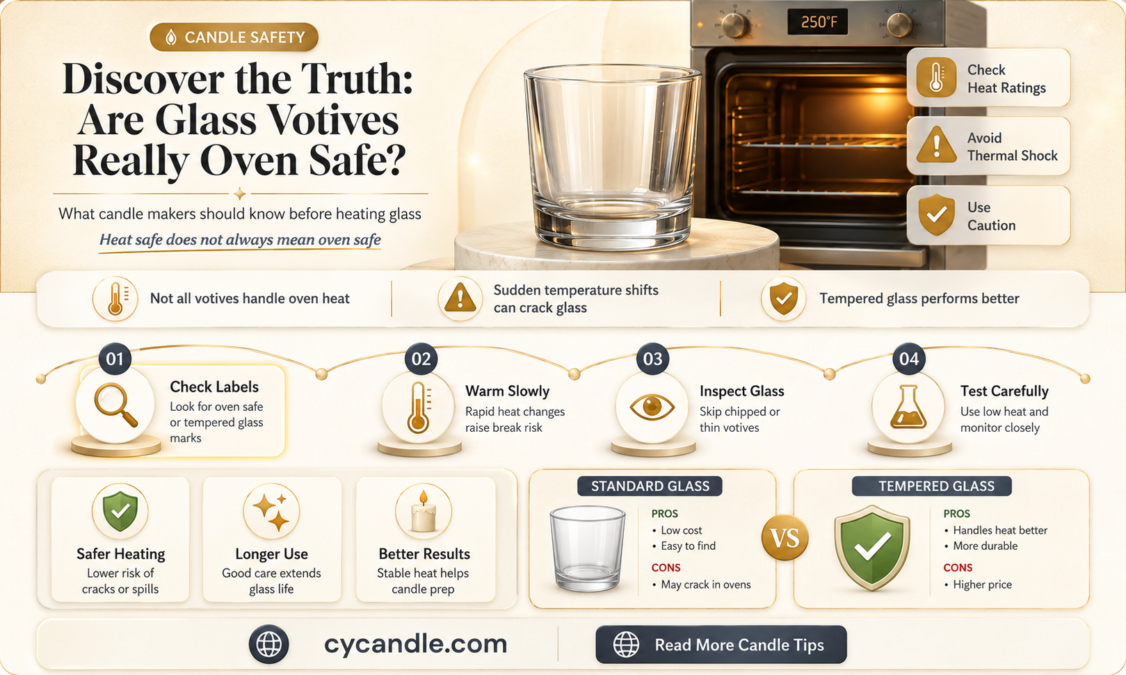 are glass votives oven safe