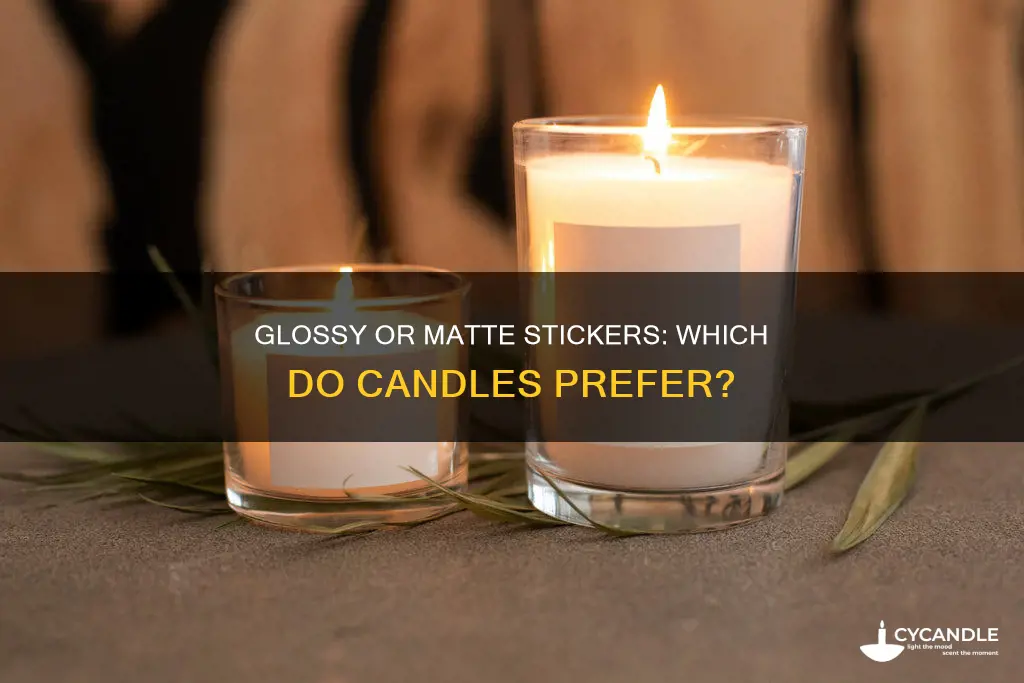 do candles have glossy stickers or matte stickers