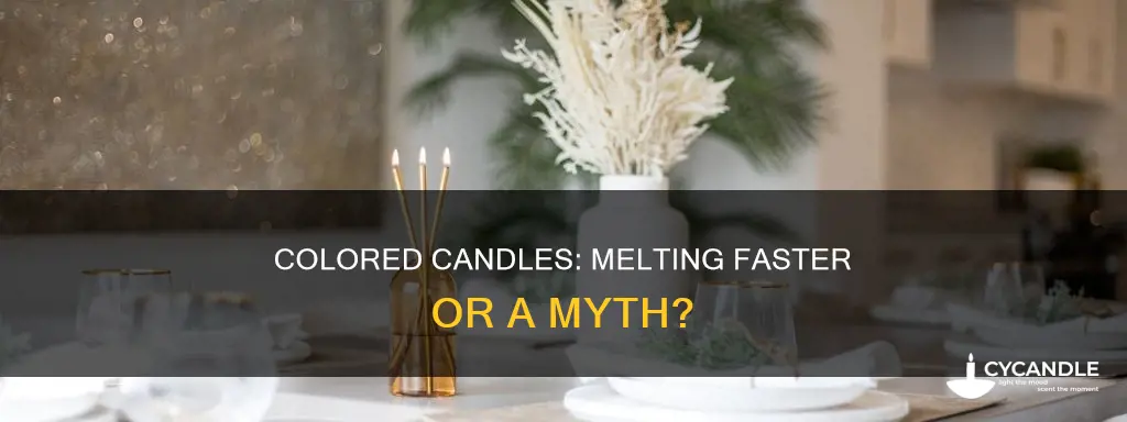 do colored candles melt faster than white candles