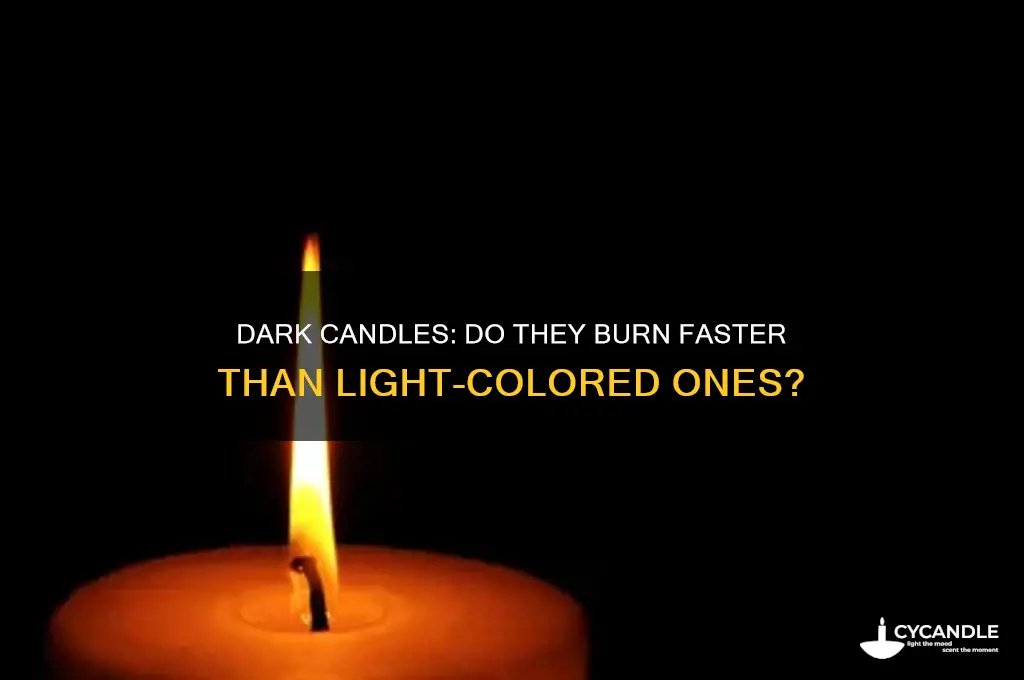 do dark colored candles burn faster