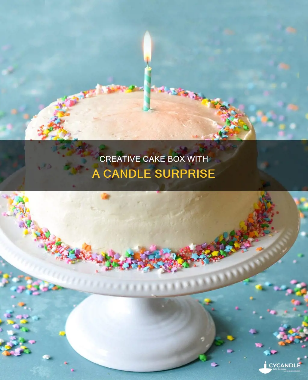 do it yourself cake box with candle tied to it