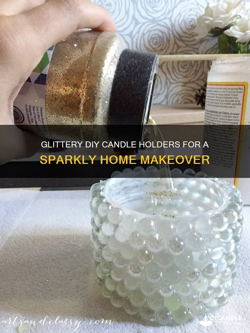 do it yourself glitter candle holders