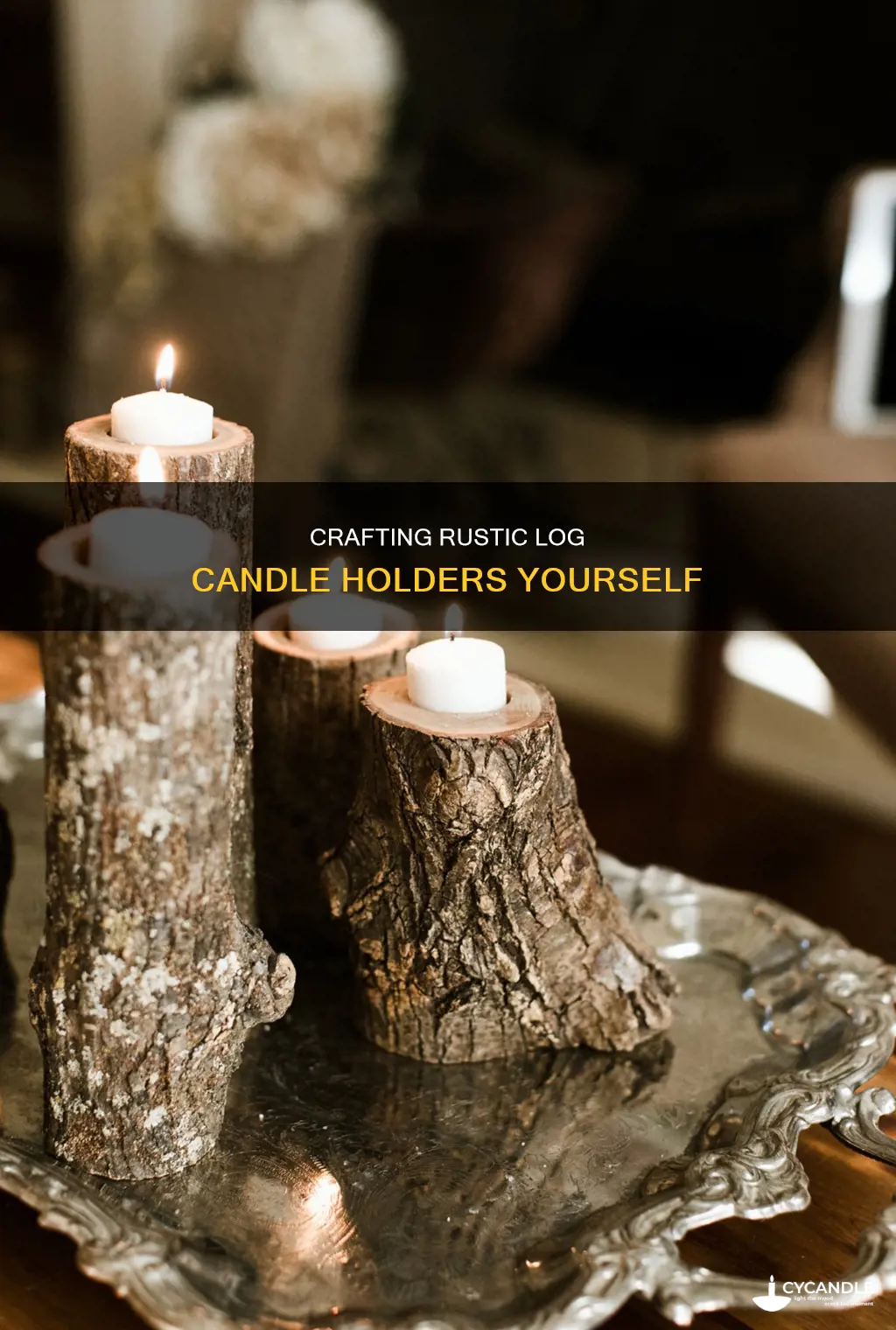 do it yourself log candle holders