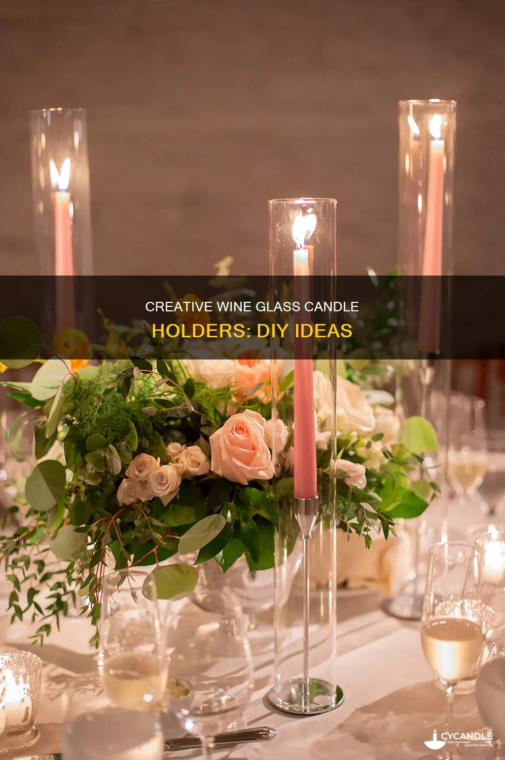 do it yourself wine glass candle holders