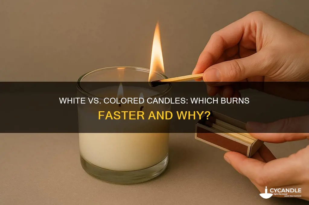 do white candles burn faster than colored