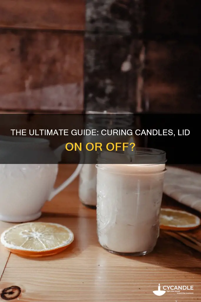 do you cure candles with lids on or off